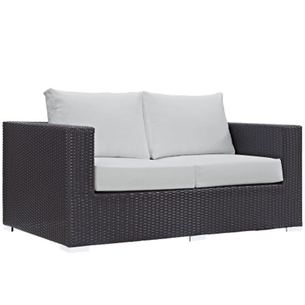 East End Imports Convene Outdoor Patio Loveseat- Espresso White EEI-1907-EXP-WHI